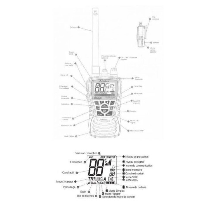 COBRA Radio VHF Marine Portable MR HH 350