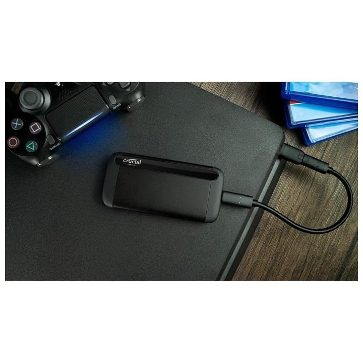 CRUCIAL - Disque SSD externe - X8 Portable - 1To - USB-C 3.1 (CT1000X8