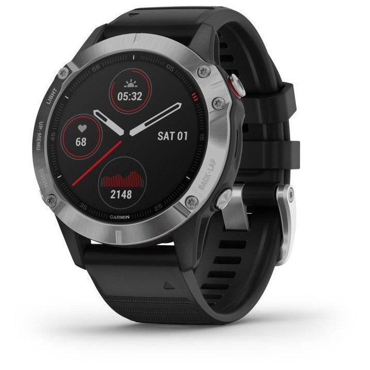 Garmin fenix 6 - Montre GPS multisports haut de gamme - Silver avec br