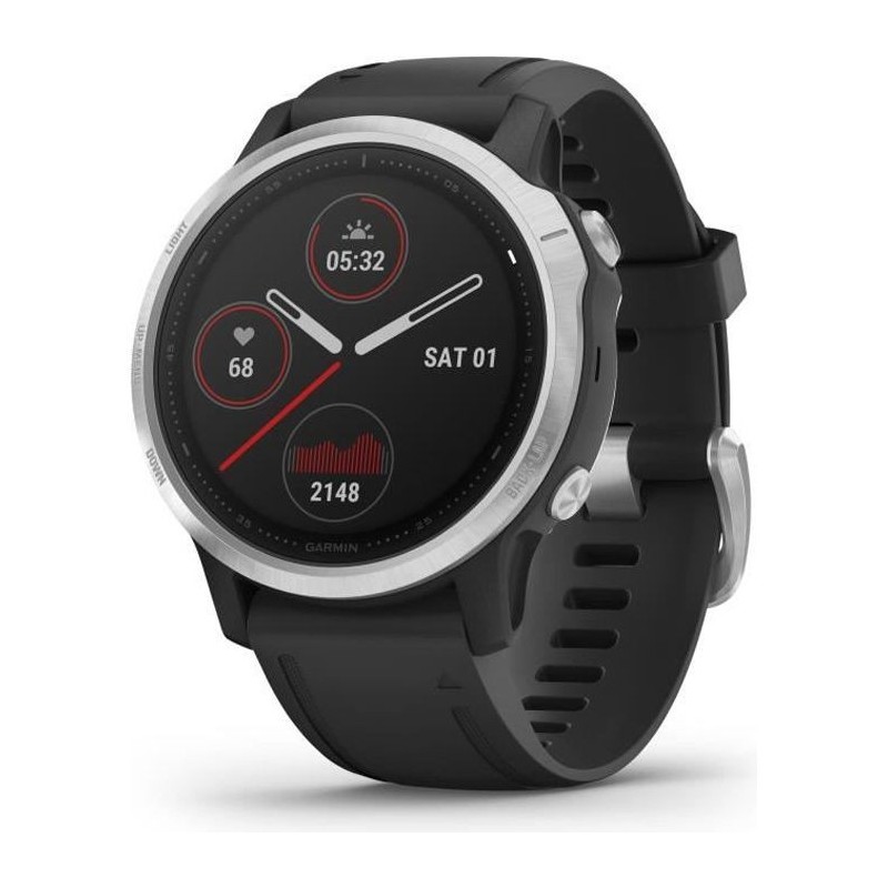 Garmin - Fenix 6S - Silver - Montre connectée GPS Multi-sports & Santé - Haut de Gamme - Garmin Pay - Boîtier 42 mm