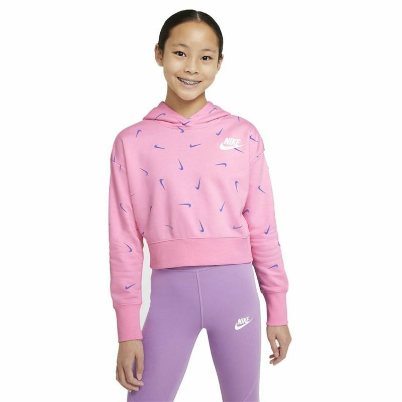 Sweat-shirt à capuche fille Nike Print Rose