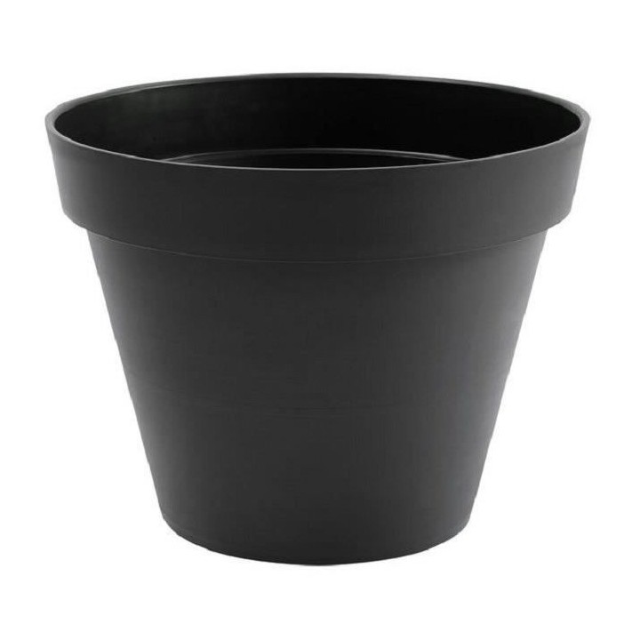 EDA Pot de fleur rond Toscane - Ø 40 x H 32 cm - 23 L - Gris anthraci