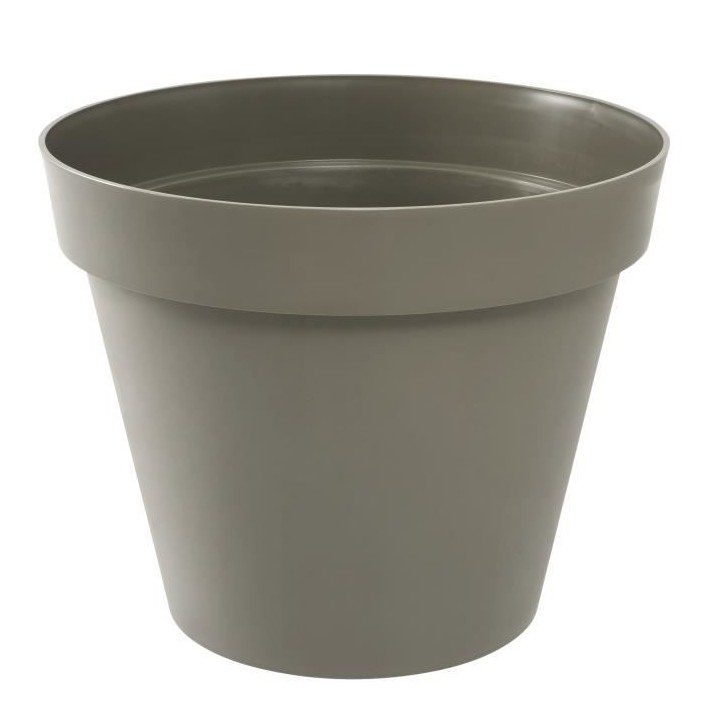 EDA Pot de fleur rond Toscane - Ø 60 x H 47 cm - 76 L - Taupe
