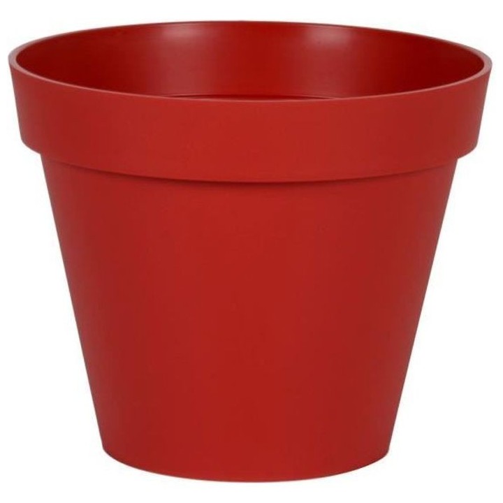 EDA Pot de fleur rond Toscane - Ø 40 x H 32 cm - 23 L - Rouge rubis