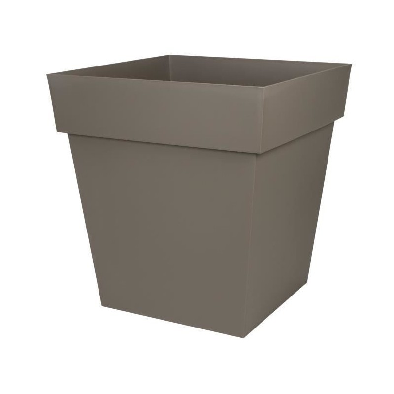 EDA Pot carré Toscane - 50 cm - 87 L - Taupe