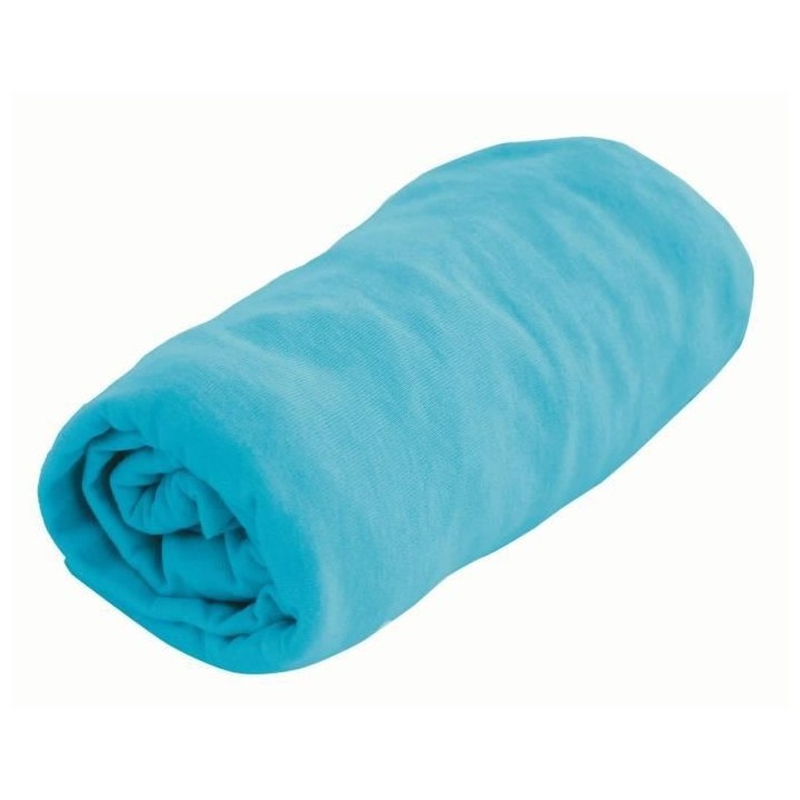 DOMIVA Drap housse Uni - Jersey - oeko-Tex - Bleu - 70 x 140 cm