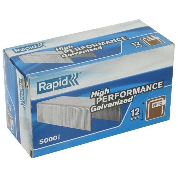 Agrafe n°12 Rapid Agraf Haut.12mm 5000 agrafes