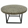 Table d'appoint DKD Home Decor Nacre noire Fer Moderne (60 x 60 x 40 cm)