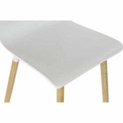 Chaise de Salle à Manger DKD Home Decor 43 x 50 x 88 cm Bois Blanc Caoutchouc Marron Clair