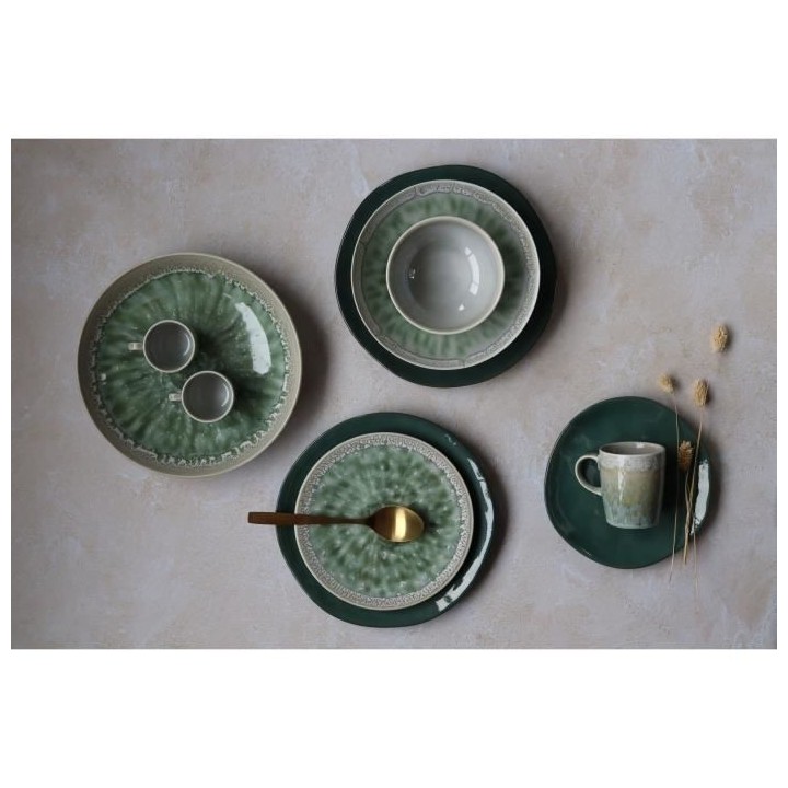 NOVASTYL - Jade - Lot de 6 Assiettes plates - Ø27 cm - Porcelaine - V