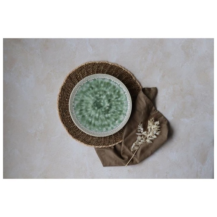 NOVASTYL - Jade - Lot de 6 Assiettes plates - Ø27 cm - Porcelaine - V