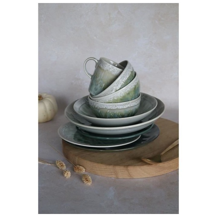 NOVASTYL - Jade - Lot de 6 Assiettes creuses - Ø21 cm - Porcelaine -
