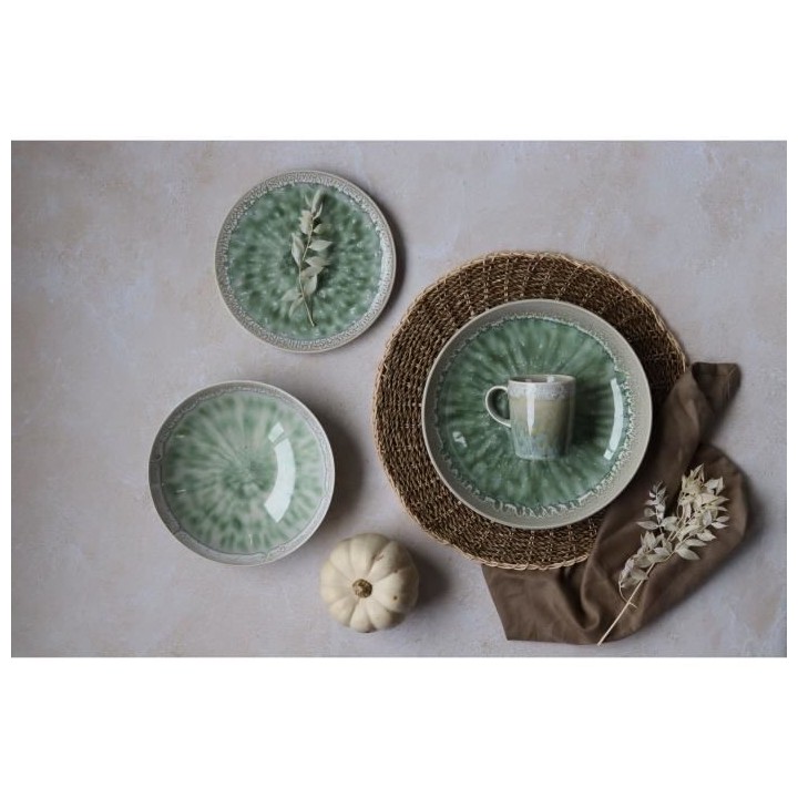 NOVASTYL - Jade - Lot de 6 Assiettes creuses - Ø21 cm - Porcelaine -
