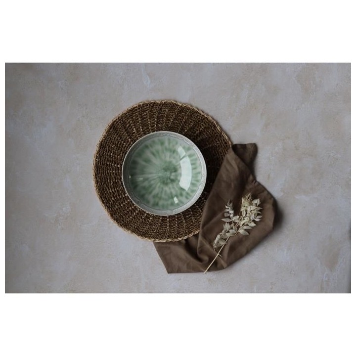 NOVASTYL - Jade - Lot de 6 Assiettes creuses - Ø21 cm - Porcelaine -