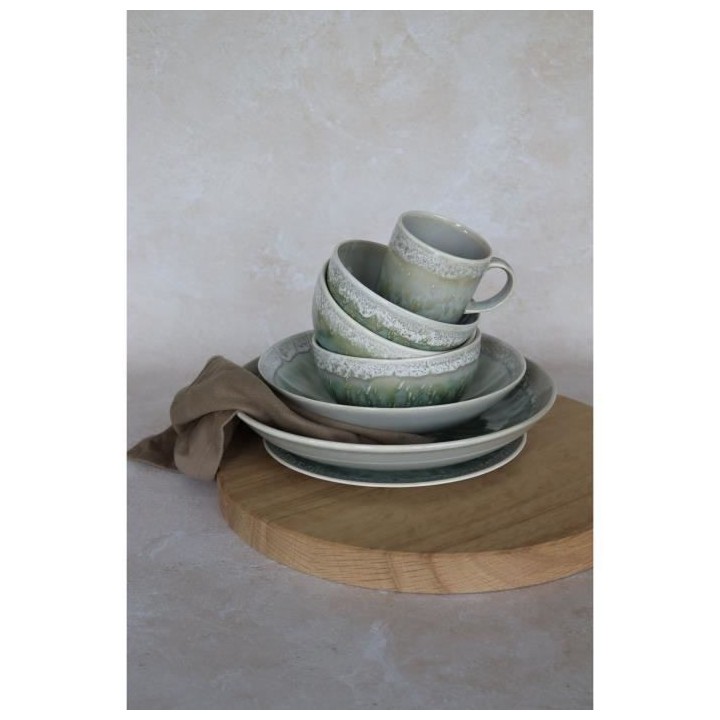 NOVASTYL - Jade - Lot de 6 Assiettes a desserts - Ø20 cm - Porcelaine