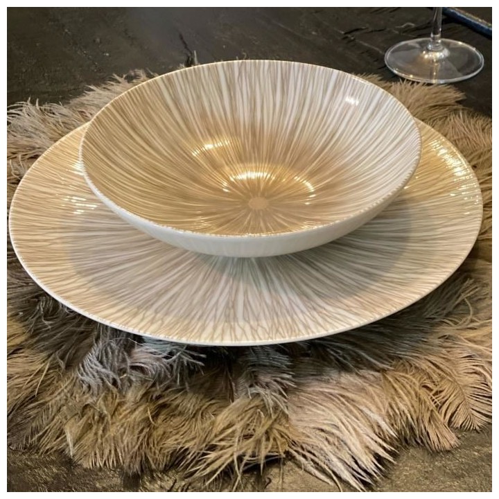 NOVASTYL - Nara - Lot de 6 Assiettes plates - Ø27 cm - Porcelaine - S