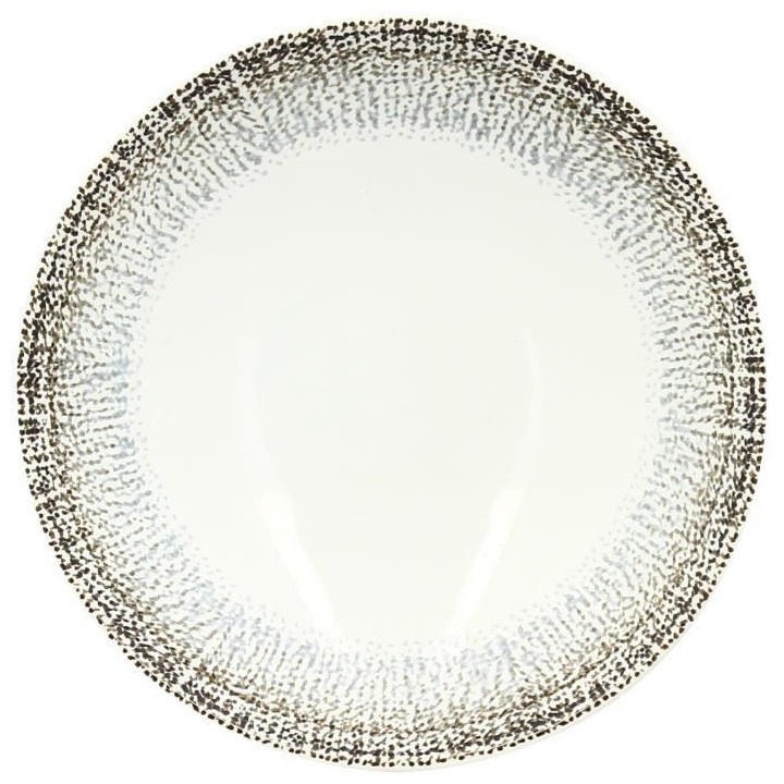 NOVASTYL - Alma - Lot de 6 Assiettes creuses - Ø19 cm - Gres - Blanc