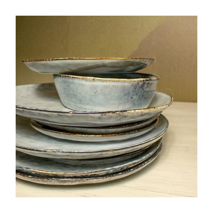 NOVASTYL - Aronal - Lot de 6 Assiettes a desserts - Ø20,5 cm - Gres -