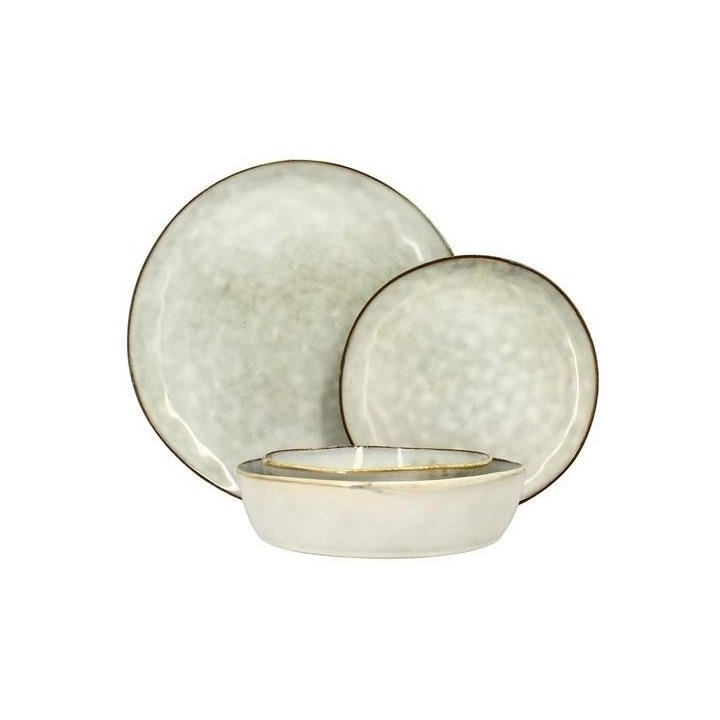 NOVASTYL - Aronal - Lot de 6 Assiettes plates - Ø27,5 cm - Gres - Ble