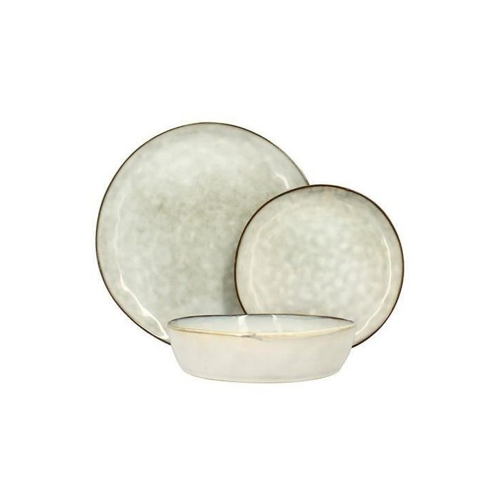 NOVASTYL - Aronal - Lot de 6 Assiettes plates - Ø27,5 cm - Gres - Ble