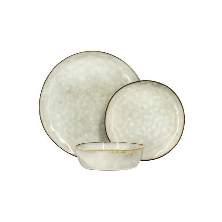 NOVASTYL - Boral - Lot de 6 Assiettes coupes - Ø15,5 cm - Gres - Gris