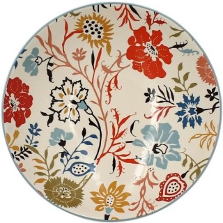 NOVASTYL - Jaipur - Lot de 6 Assiettes creuses - Ø19 cm - Gres - Déc