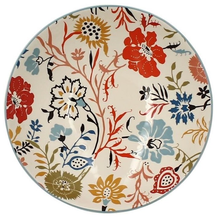 NOVASTYL - Jaipur - Lot de 6 Assiettes creuses - Ø19 cm - Gres - Déc