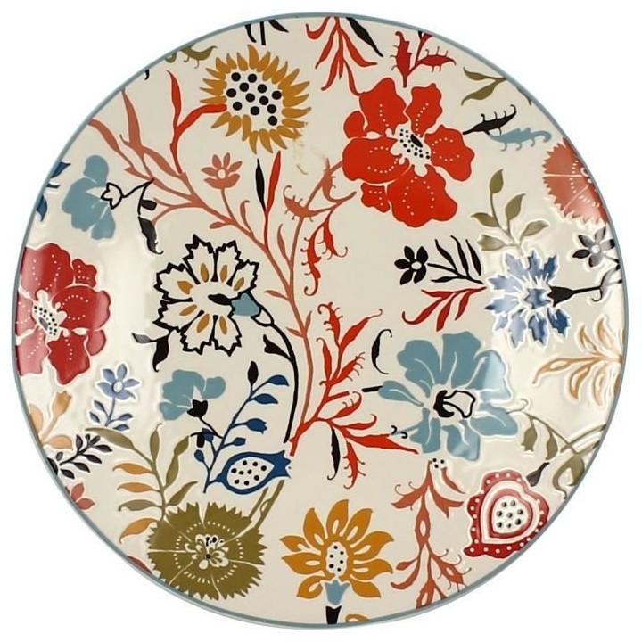 NOVASTYL - Jaipur - Lot de 6 Assiettes a desserts - Ø20 cm - Gres - D