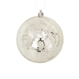 Lot de 6 Boules de Noël en Plastique Argenté 6 cm