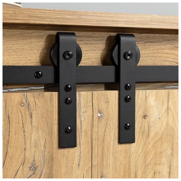 Buffet - Panneaux de particules - Chene - 2 portes coulissantes - Manz