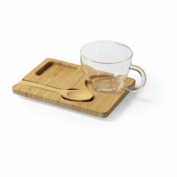 Tasse avec sous-tasse 146482 Bambou (180 ml) (50 Unités)