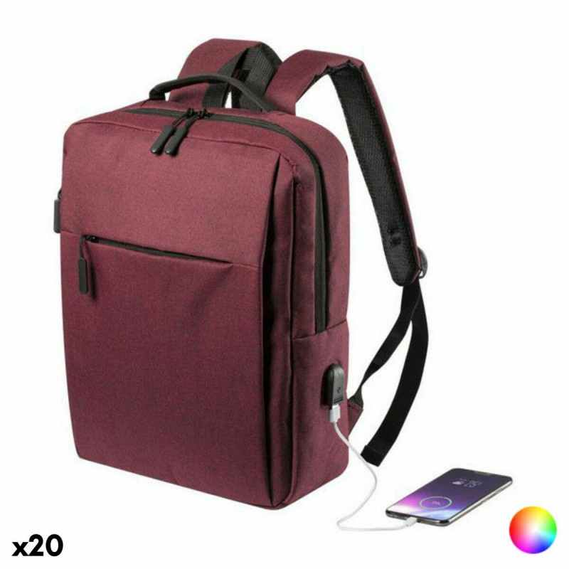 Sac à Dos pour Portable et Tablette avec Sortie USB VudúKnives 146473 Polyester 600D (20 Unités)