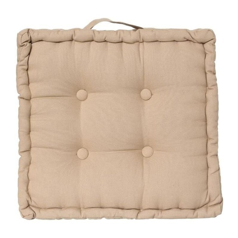 Coussin de sol Dorian - 40 x 40 cm - Beige Lin