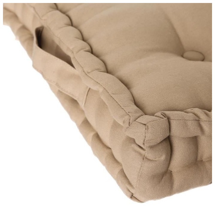 Coussin de sol Dorian - 40 x 40 cm - Beige Lin