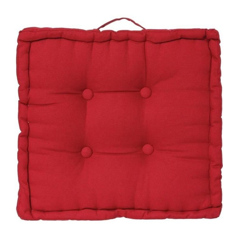 Coussin de sol - 40 x 40 x 8 cm - Rouge