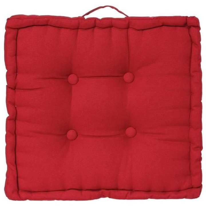 Coussin de sol - 40 x 40 x 8 cm - Rouge