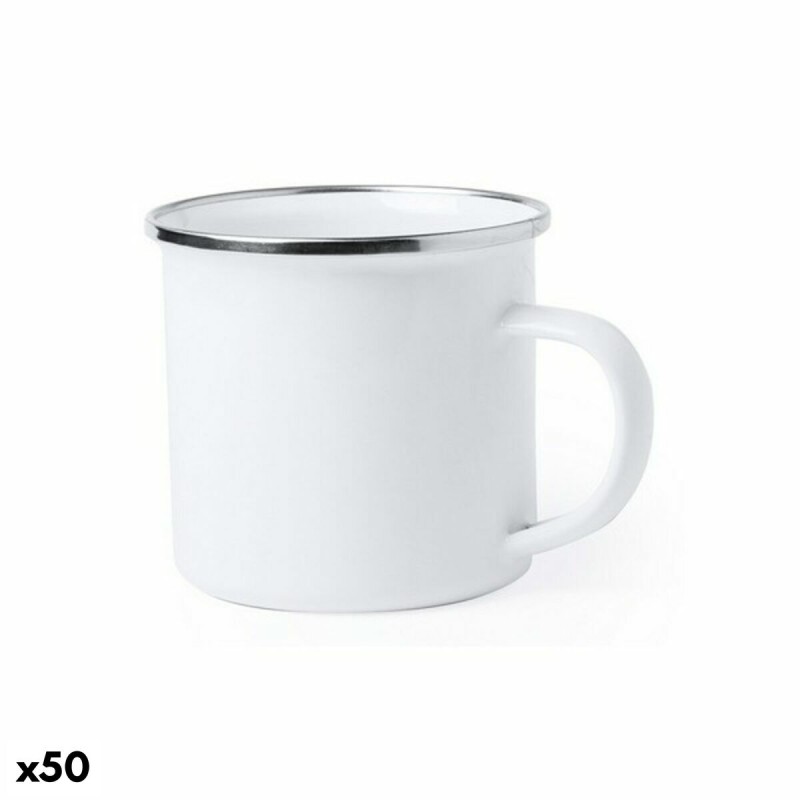 Tasse mug 146111 Vintage Métal Blanc (380 ml) (50 Unités)