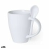 Tasse avec Cuillère Top Can Cap 145688 Blanc (300 ml) (36 Unités)