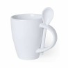 Tasse avec Cuillère Top Can Cap 145688 Blanc (300 ml) (36 Unités)