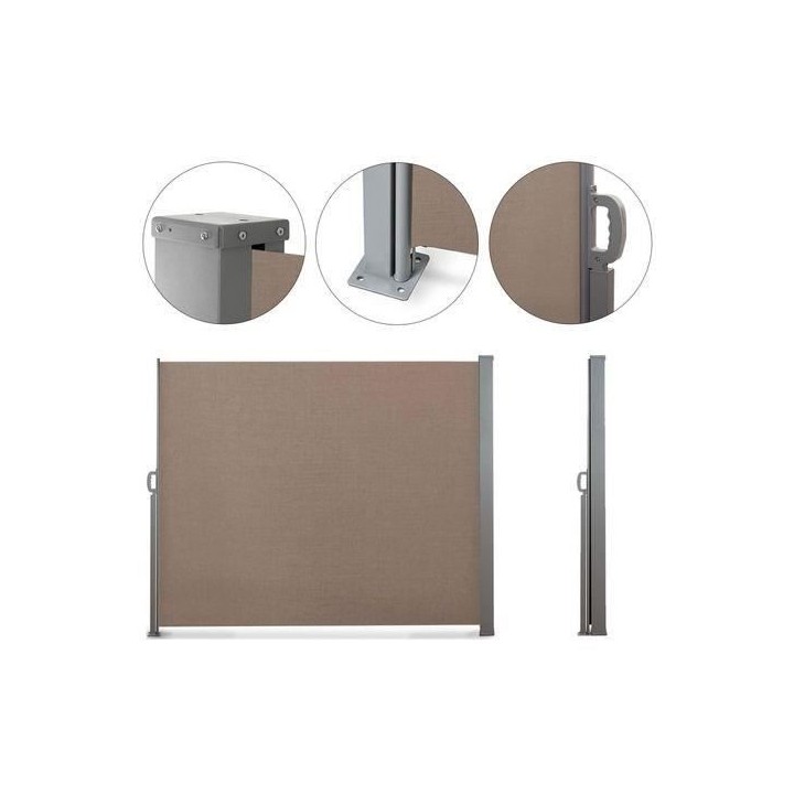Paravent retractable 1,6 x 3 m Taupe