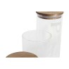 Set de 3 Boites DKD Home Decor 10,2 x 10,2 x 27,7 cm Naturel Transparent Acacia Lettres Verre Borosilicaté