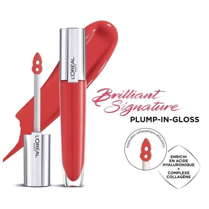 Encre a levres Brilliant Signature Gloss effet volume L'OREAL PARIS -