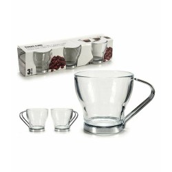 Ensemble de tasses à café Argenté Métal Transparent verre 24 Unités