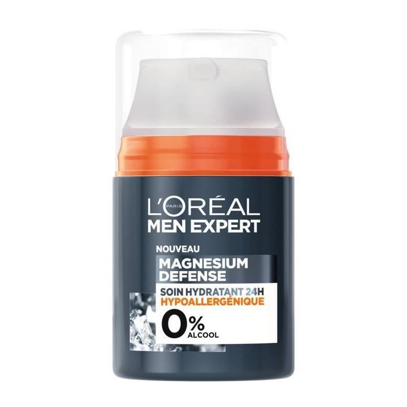 Soin Hydratant 24H Magnesium Defense L'OREAL PARIS - Hypoallergénique 0% - 50 ml