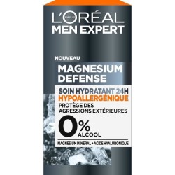 Soin Hydratant 24H Magnesium Defense L'OREAL PARIS - Hypoallergénique 0% - 50 ml