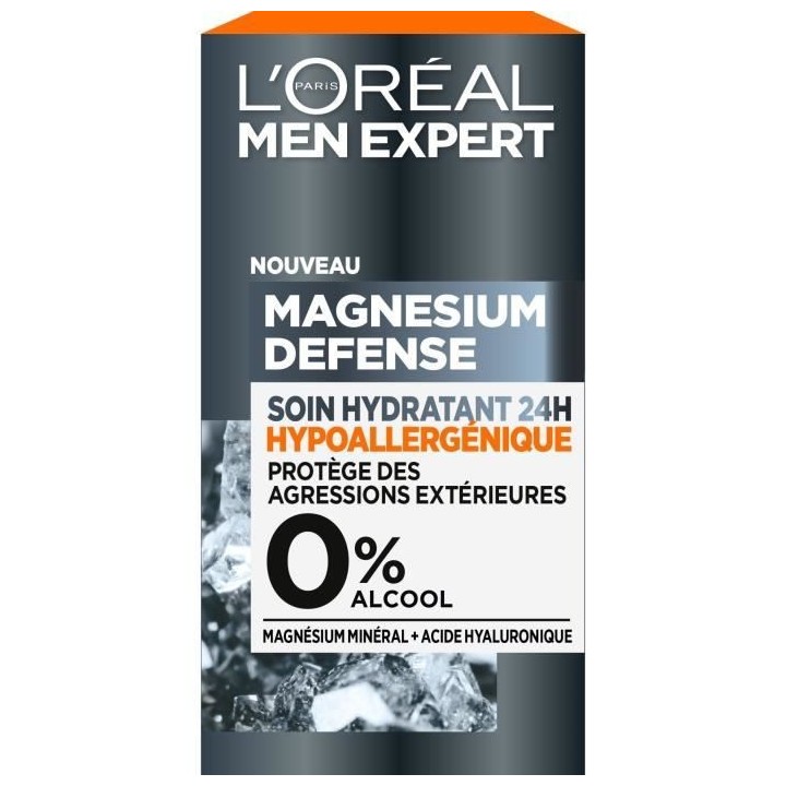 Soin Hydratant 24H Magnesium Defense L'OREAL PARIS - Hypoallergénique