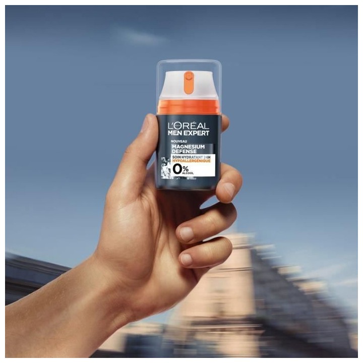 Soin Hydratant 24H Magnesium Defense L'OREAL PARIS - Hypoallergénique