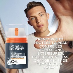 Soin Hydratant 24H Magnesium Defense L'OREAL PARIS - Hypoallergénique 0% - 50 ml