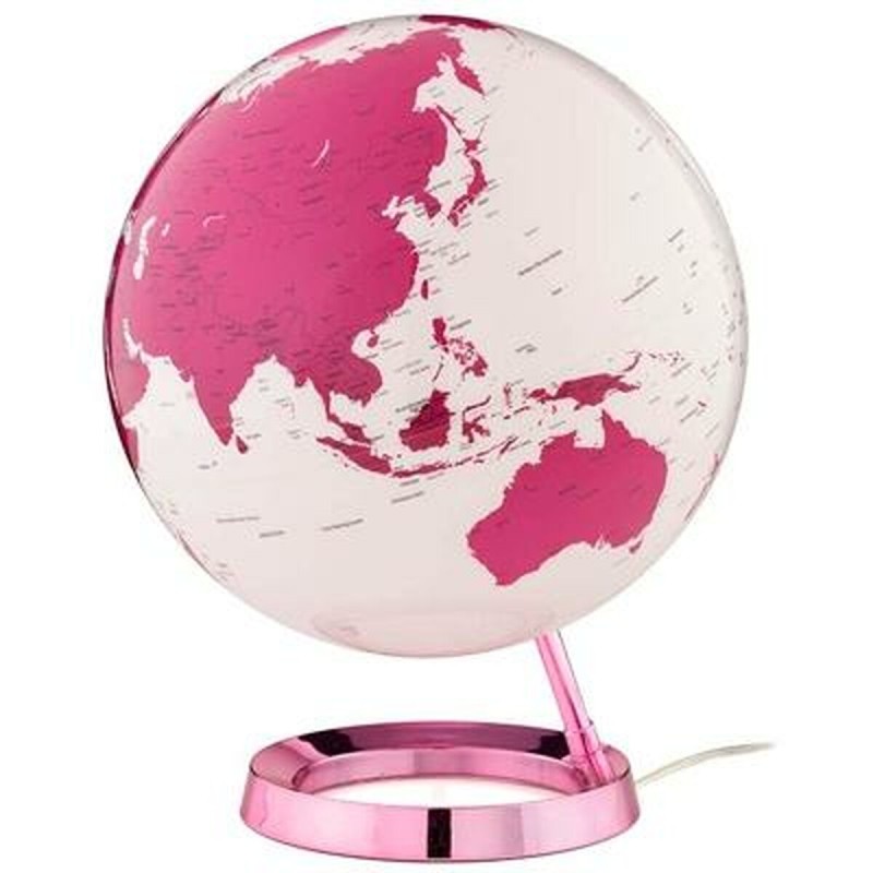 Globe terrestre lumineux Atmosphere Ø 30 cm Rose Plastique