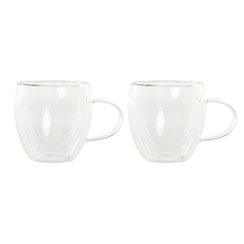 Ensemble de tasses à café DKD Home Decor 250 ml Verre Transparent Verre Borosilicaté